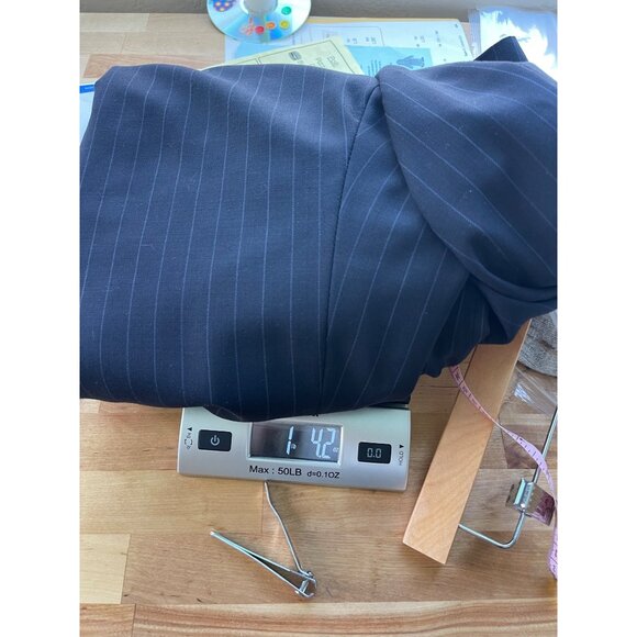 Hart Schaffner Marx Comfort‎ Blazer 46R Navy Blue Striped Old Money Quiet Luxury - Picture 10 of 10